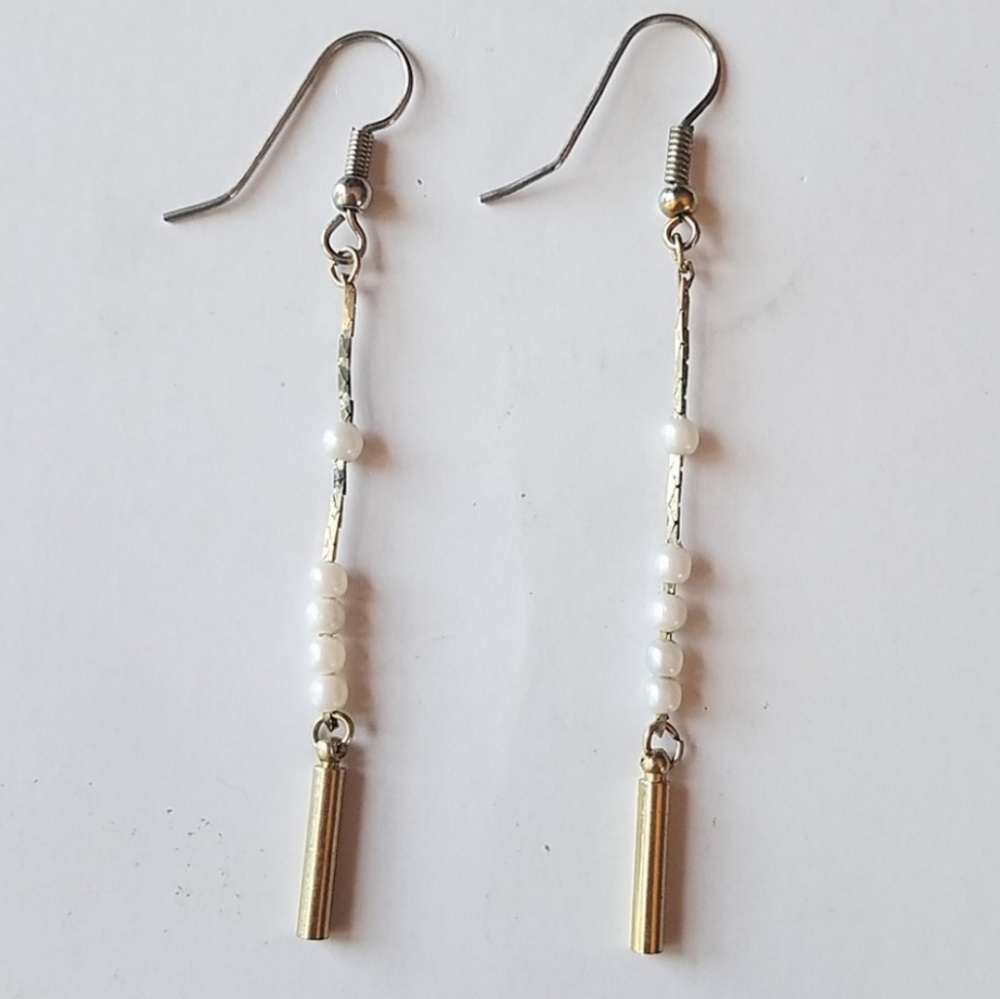 Vintage chain fish hook dangle earrings